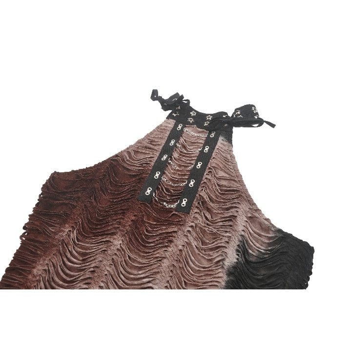 Darkinlove Women's Punk Ripped Tie-Dye Tank Top