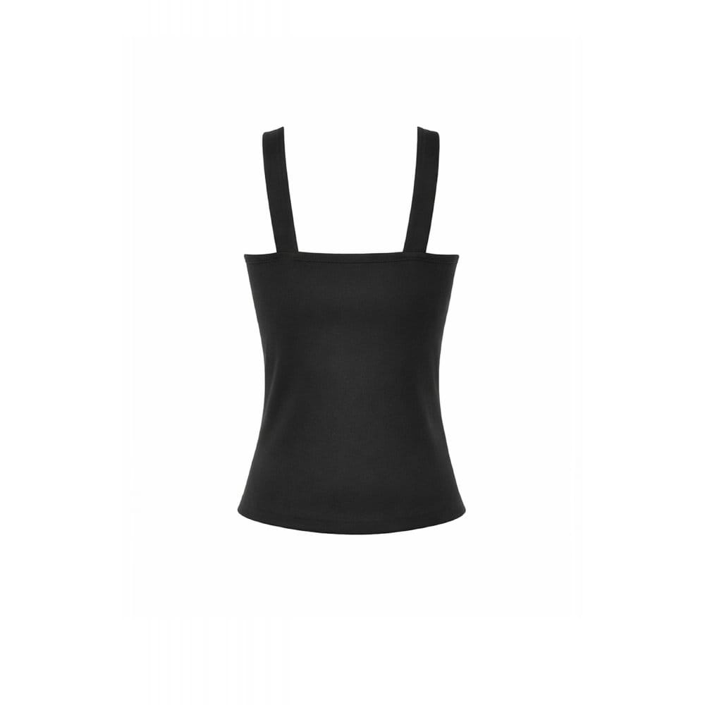 Darkinlove Women's Punk Rivet Pentagram Mesh Splice Tank Top