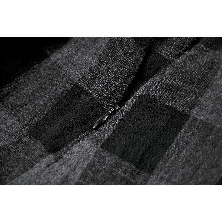 Darkinlove Women's Punk Rivet Plaid Asymmetric Skirt