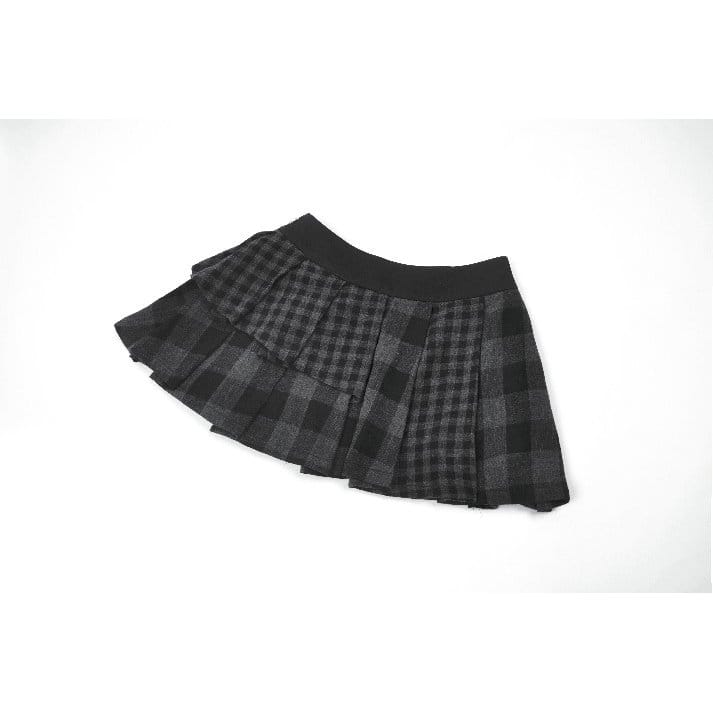 Darkinlove Women's Punk Rivet Plaid Asymmetric Skirt
