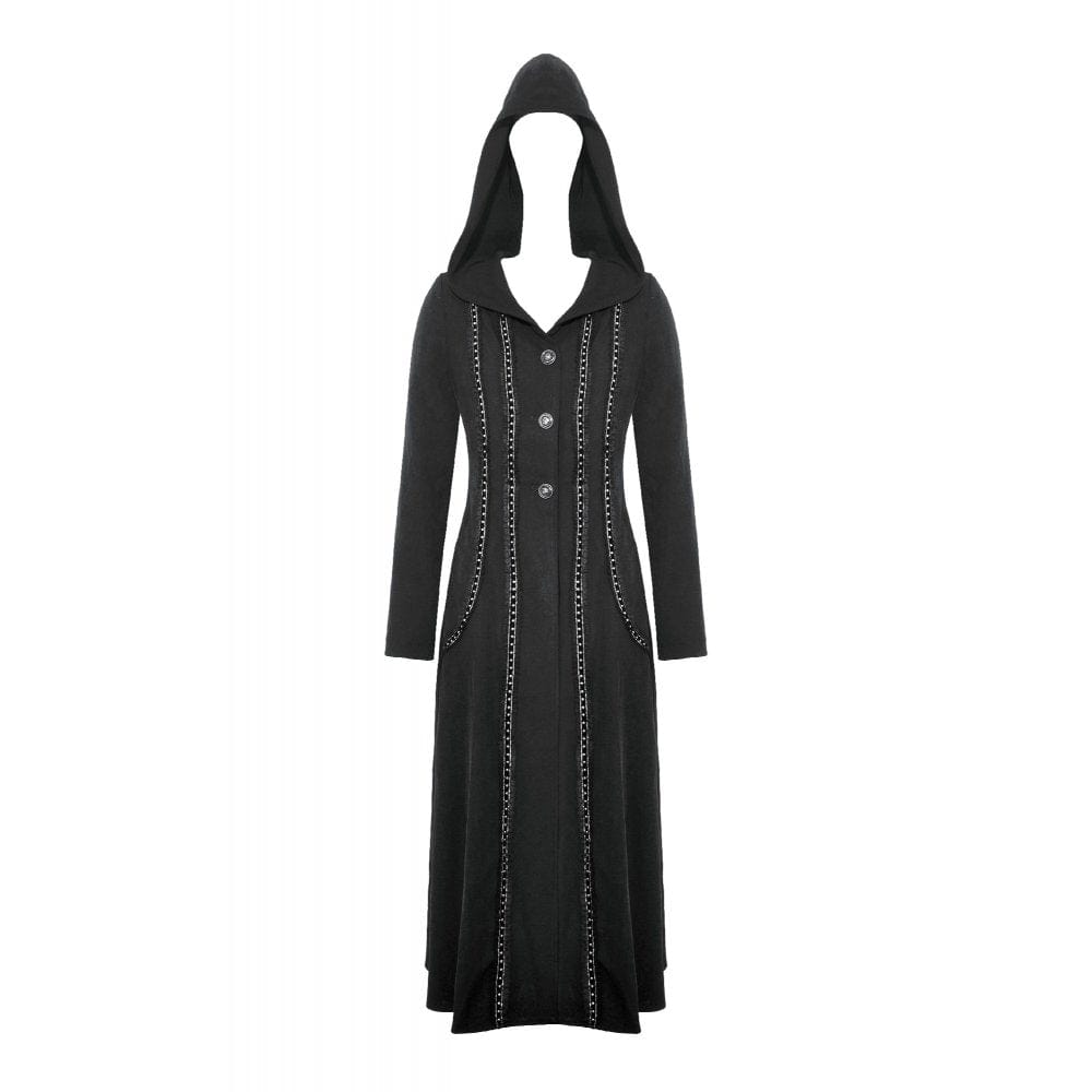 Darkinlove Women's Punk Ruffled Jacket with Hood