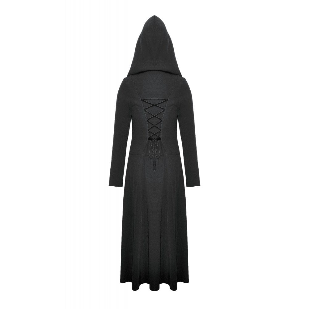 Darkinlove Women's Punk Ruffled Jacket with Hood