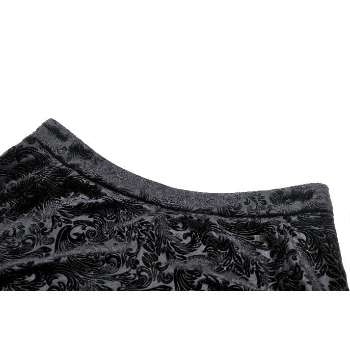 Darkinlove Women's Punk Ruffled Lace Splice Embossed Shorts