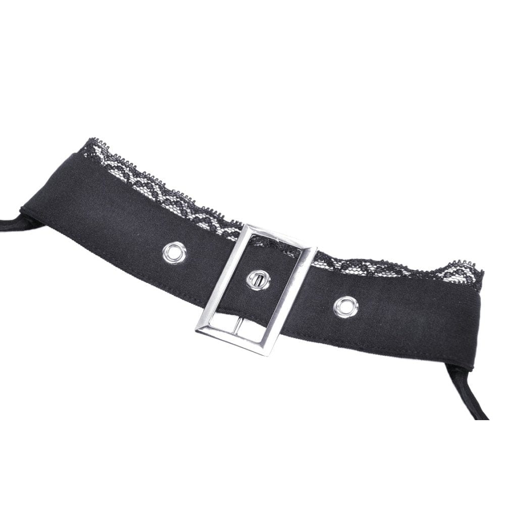 Darkinlove Women's Punk Strappy Buckle Ruffled Dress