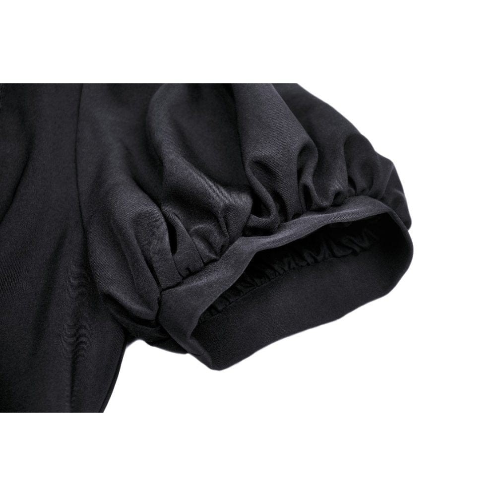 Darkinlove Women's Punk Strappy Buckle Ruffled Dress