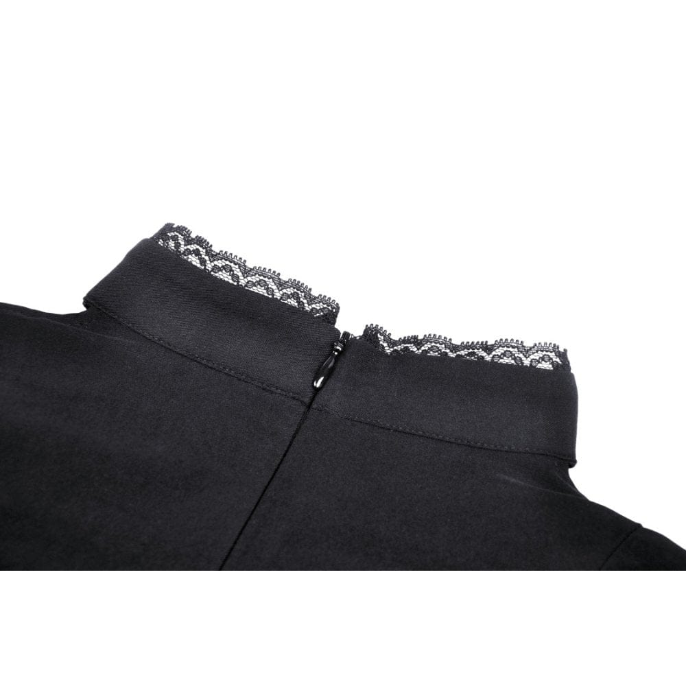 Darkinlove Women's Punk Strappy Buckle Ruffled Dress