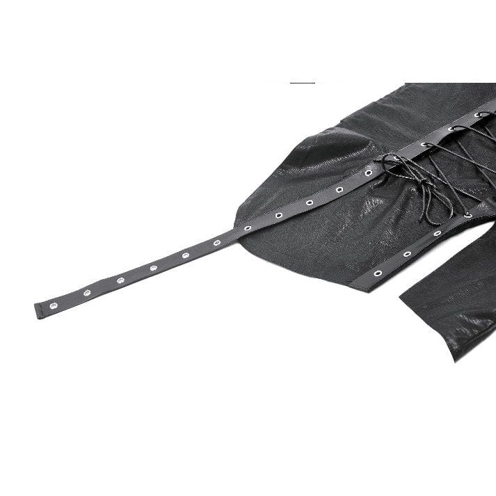 Darkinlove Women's Punk Straps Diagonal Zipper Faux Leather Vest