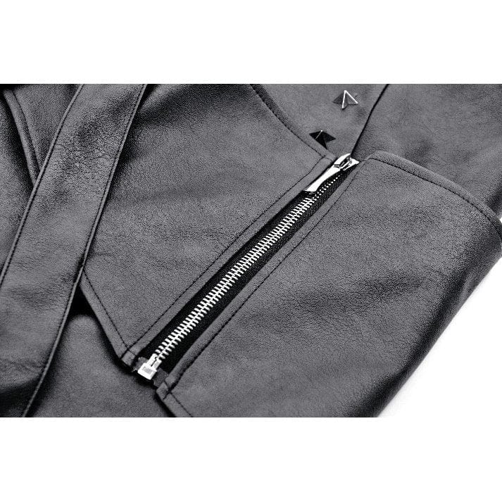 Darkinlove Women's Punk Straps Faux Leather Short Skirt