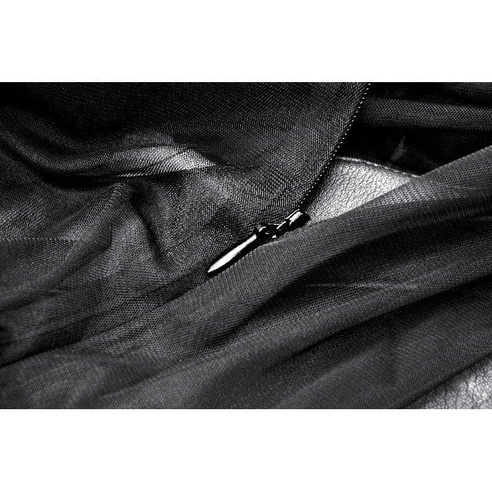 Darkinlove Women's Punk V-neck Multilayered Mesh Dress