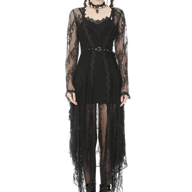 Darkinlove Women's Sexy Slim-fitted Black Lace Bodycon Dress(not Including Lace Cape)