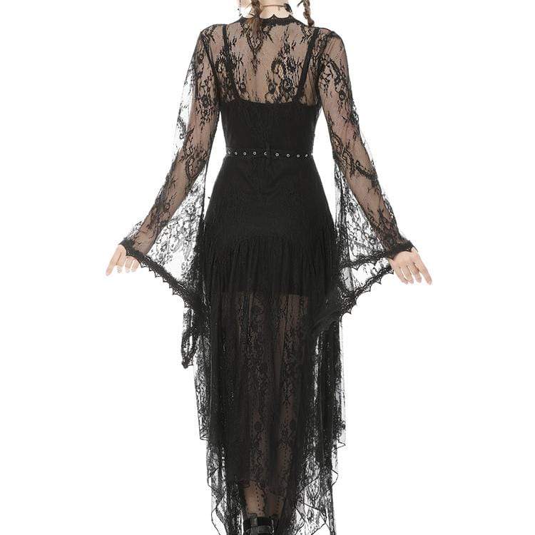 Darkinlove Women's Sexy Slim-fitted Black Lace Bodycon Dress(not Including Lace Cape)