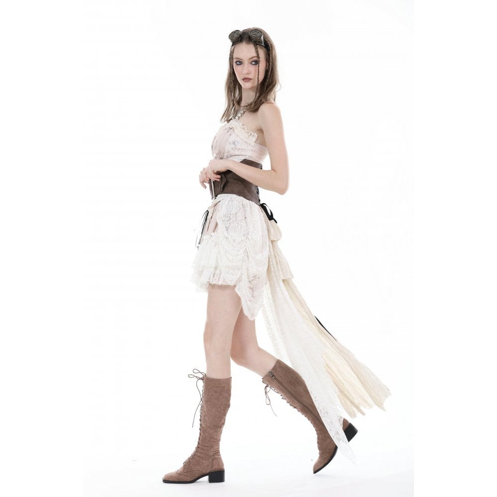 Darkinlove Women's Steampunk Irregular Big Buckle Underbust Corset