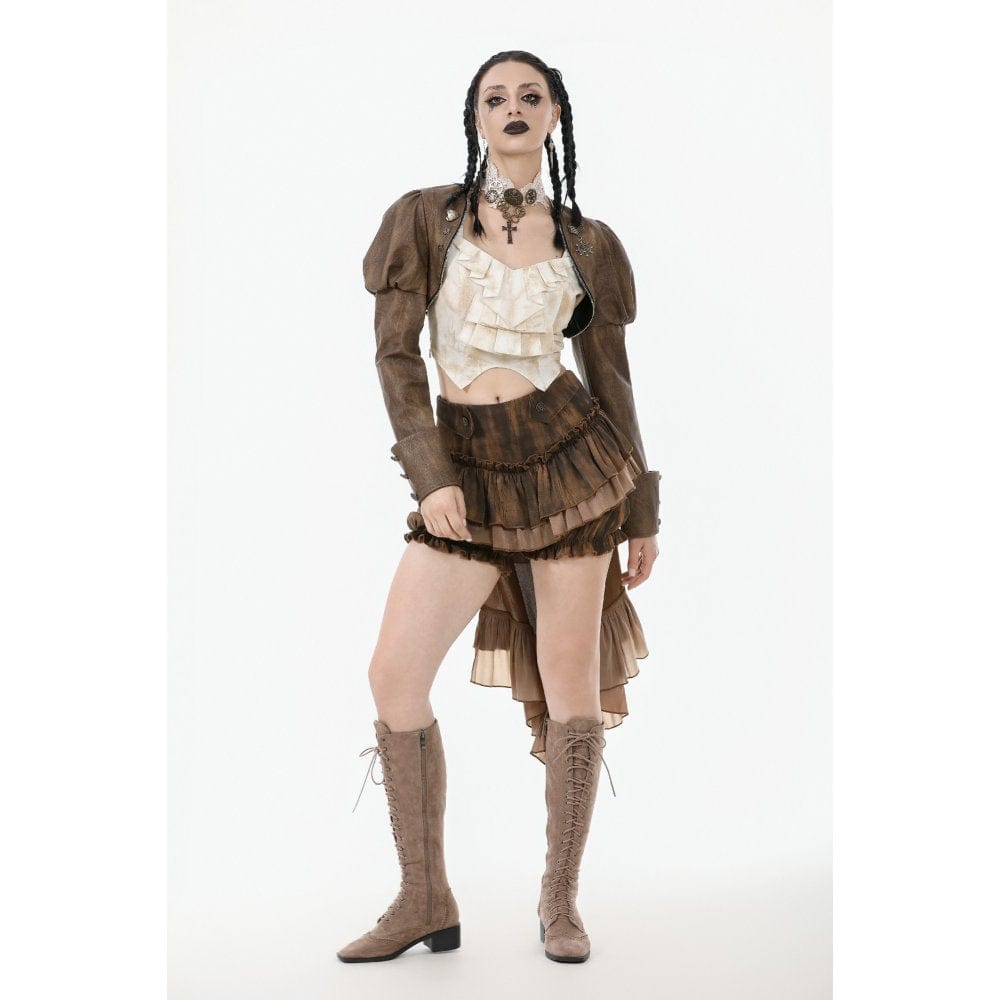 Darkinlove Women's Steampunk Puff Sleeved Cape