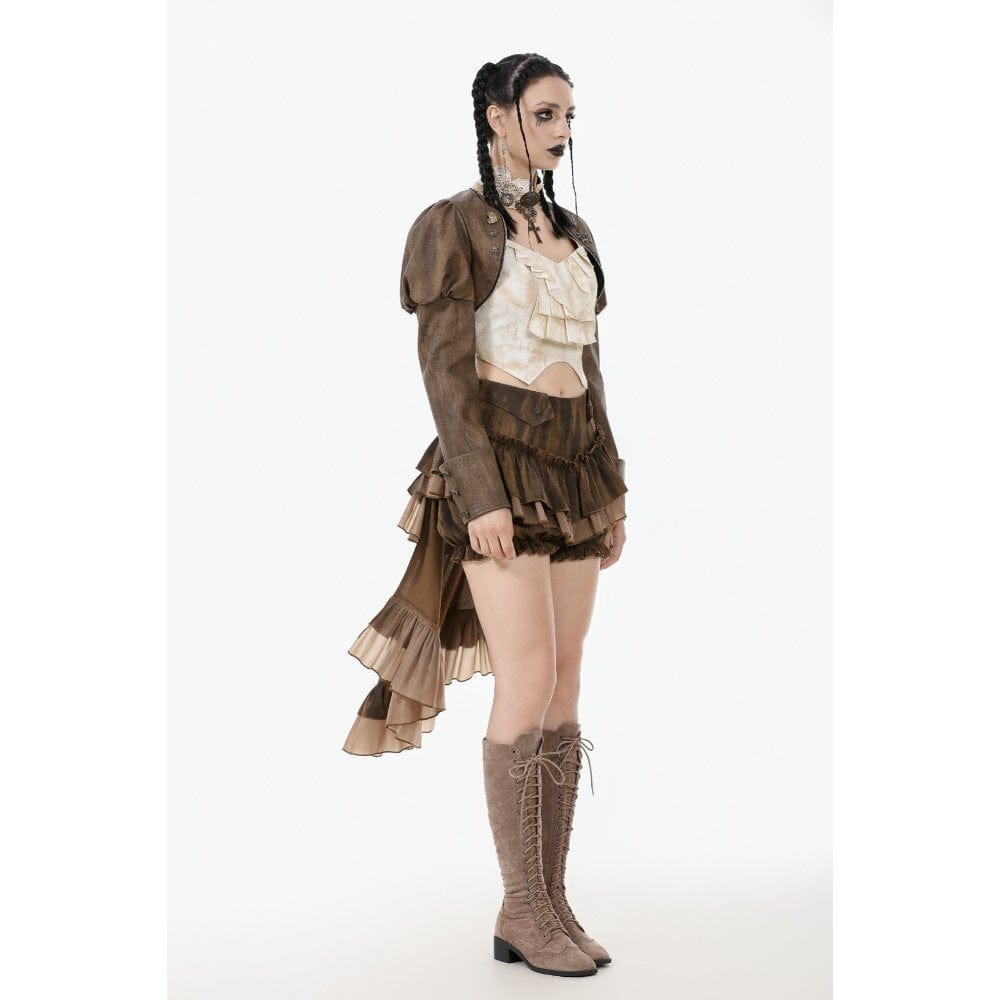 Darkinlove Women's Steampunk Puff Sleeved Cape