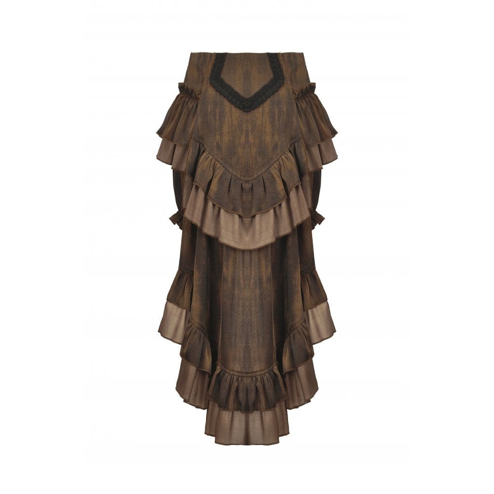 Darkinlove Women's Steampunk Tailcoat Bloomers with Anchor Buttons and Ruffled Trim