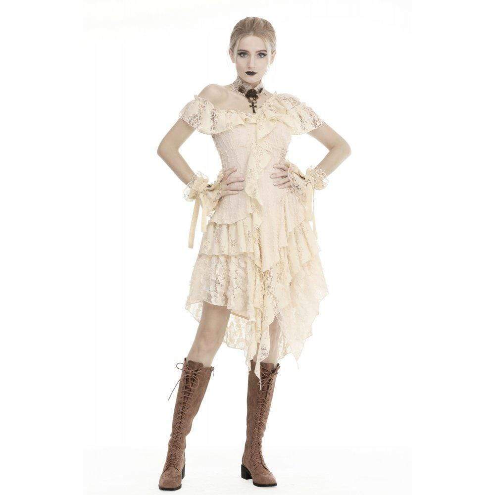 Darkinlove Women's Vintage Lace Multi-layered Dresses