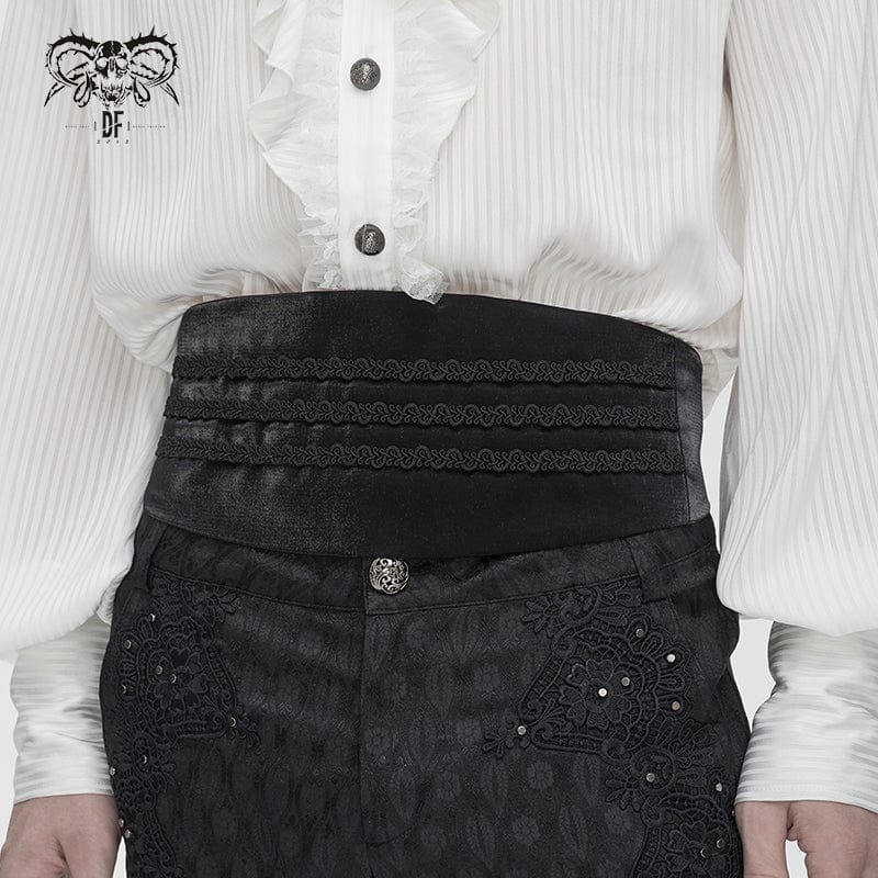 DEVIL FASHION Men's Gothic Braided Buckle Girdle