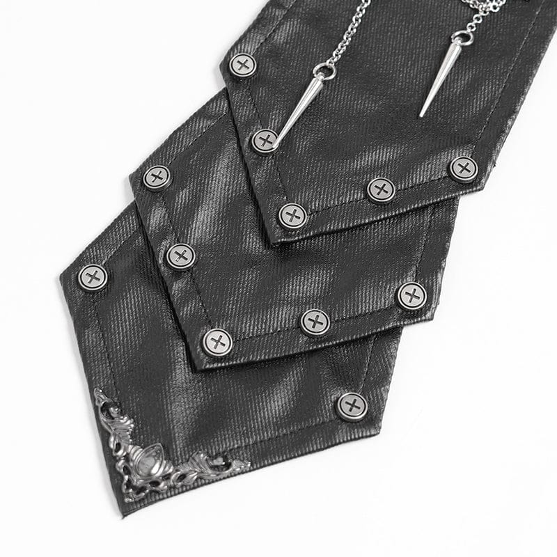 DEVIL FASHION Men's Gothic Chain Splice Buckle Choker Necktie
