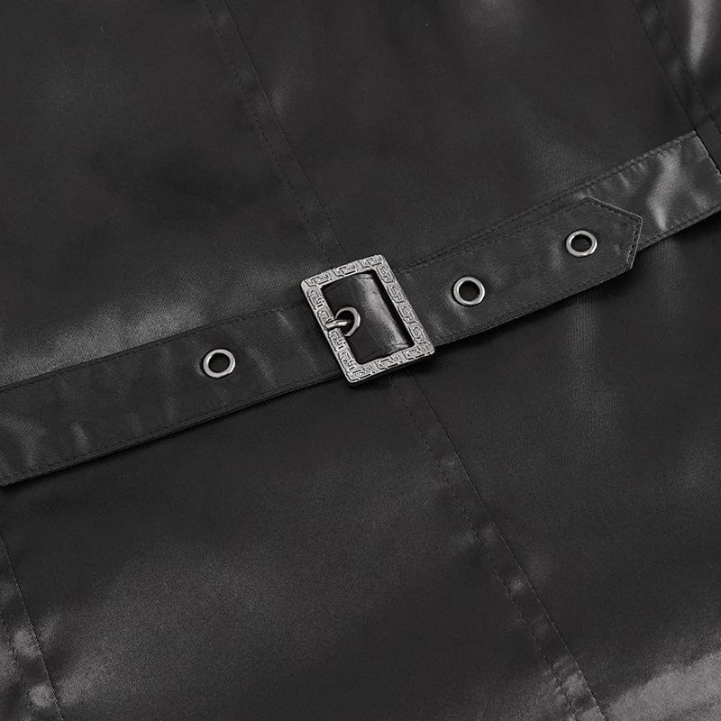 DEVIL FASHION Men's Gothic Contrast Color Embossed Feather Waistcoat