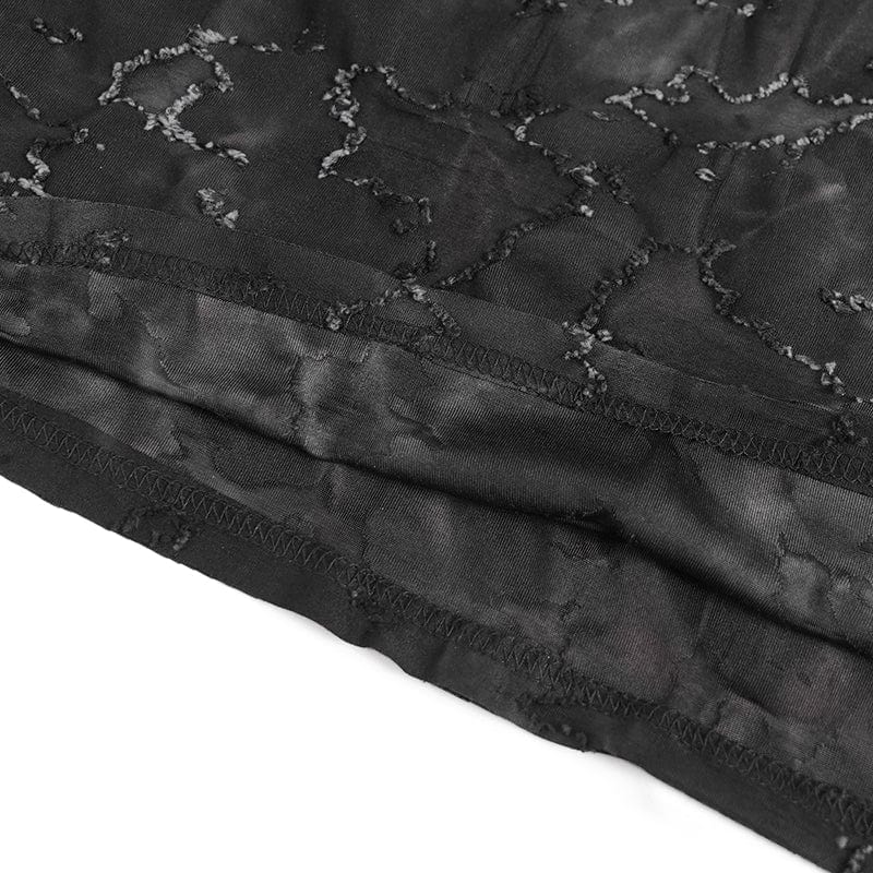 DEVIL FASHION Men's Gothic Eyelet Strap Distressed Vest