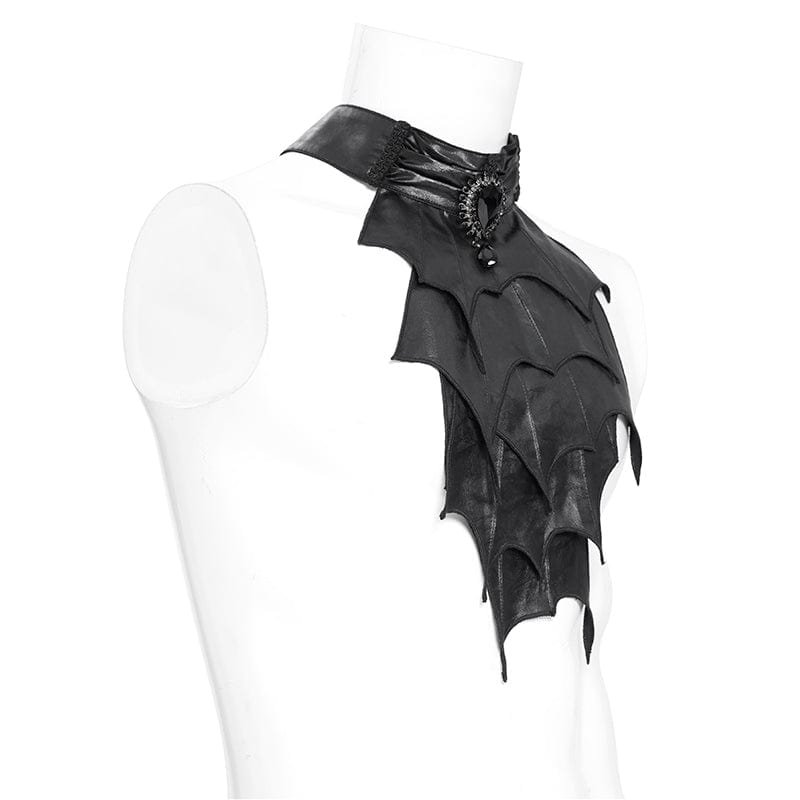 DEVIL FASHION Men's Gothic Irregular Batlike Layered Necktie