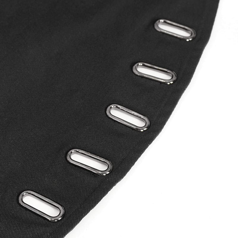 DEVIL FASHION Men's Gothic Irregular Eyelet Jacket with Hood