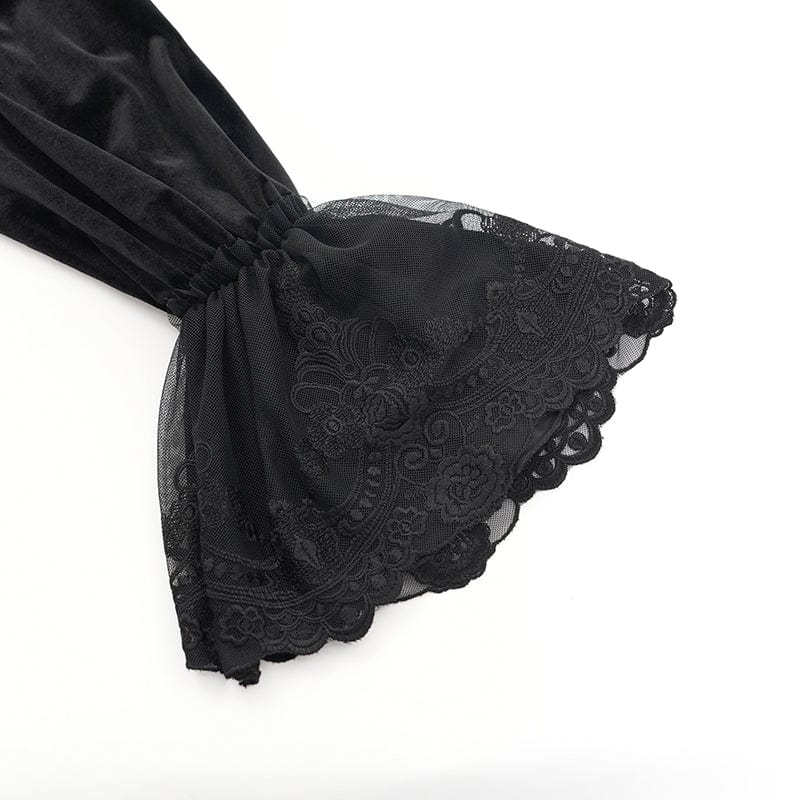 DEVIL FASHION Men's Gothic Lace-up Chain Lace Shirt