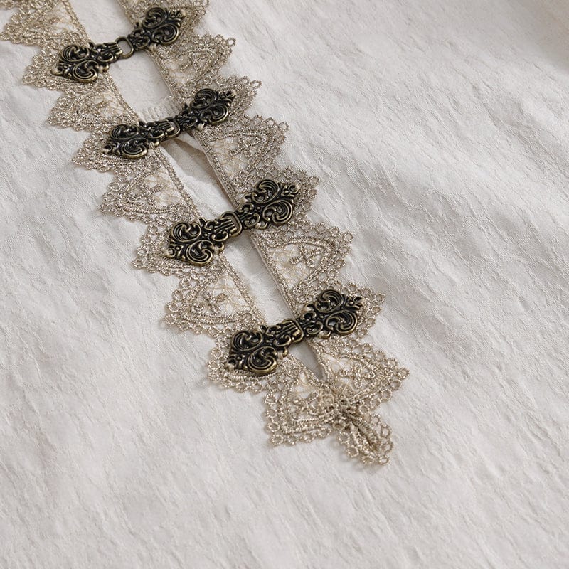 DEVIL FASHION Men's Gothic Puff Sleeved Layered Ruffled Shirt