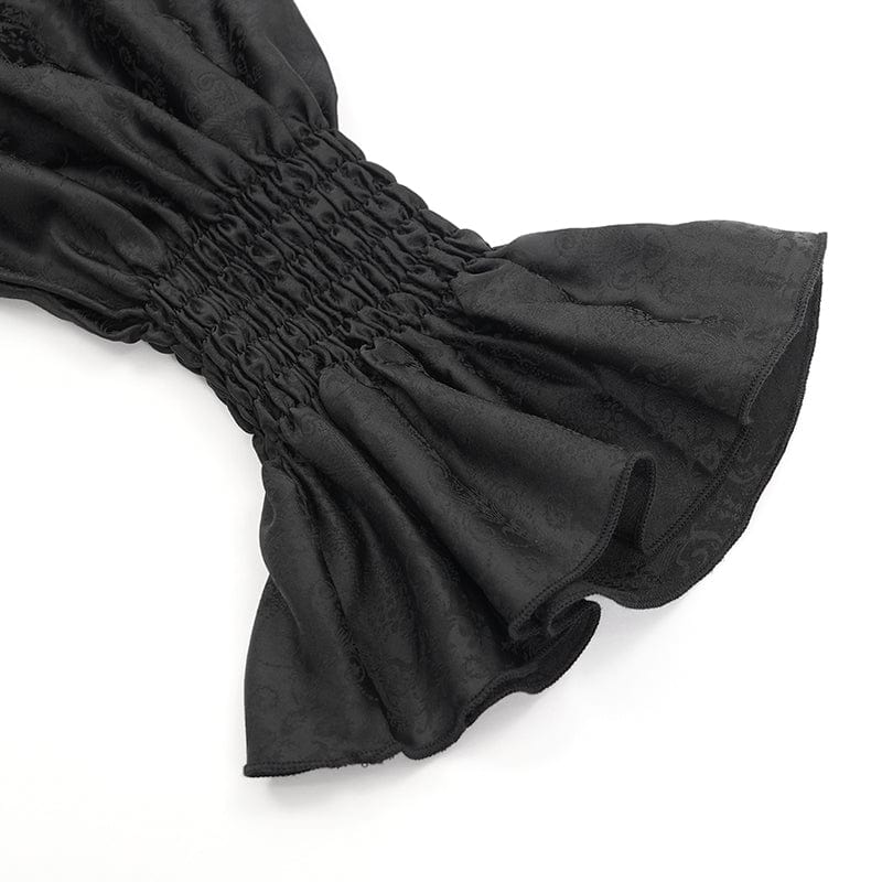 DEVIL FASHION Men's Gothic Ruffled Lace Cross Shirt