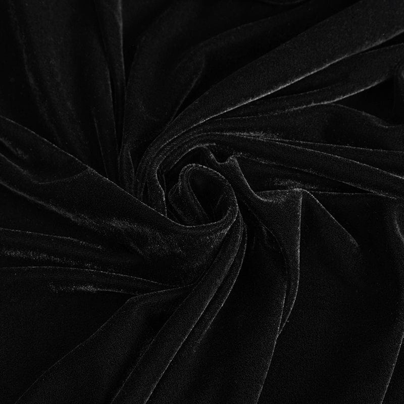 DEVIL FASHION Men's Gothic Stand Collar Lace Splice Velvet Cloak