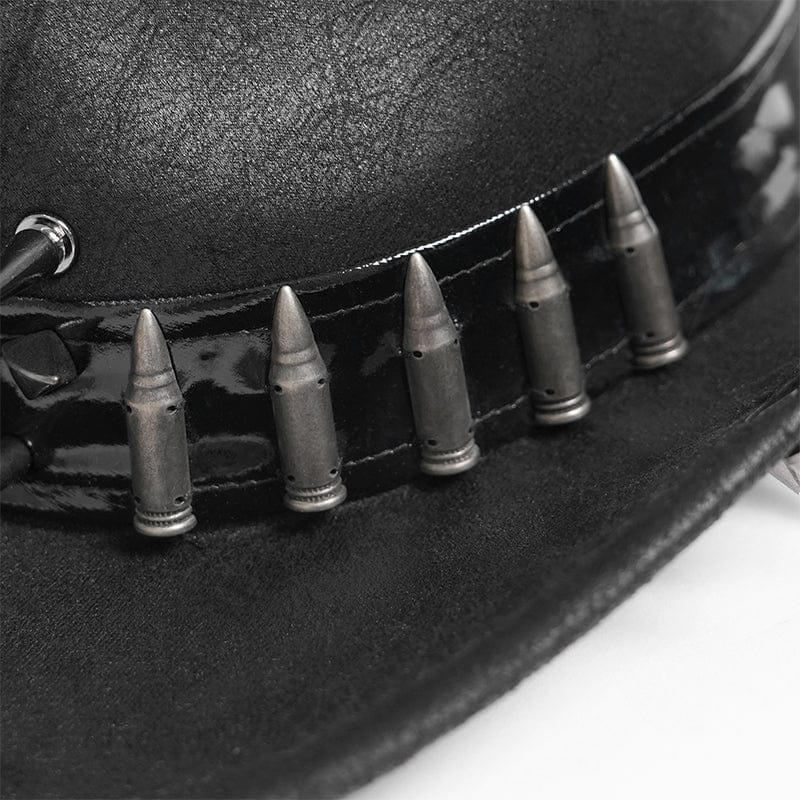 DEVIL FASHION Men's Punk Bullet Skull Rivet Hat