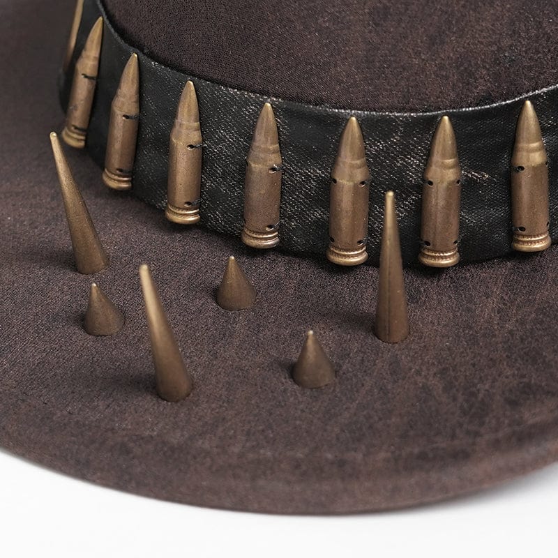 DEVIL FASHION Men's Punk Eyelet Bullet Rivet Hat
