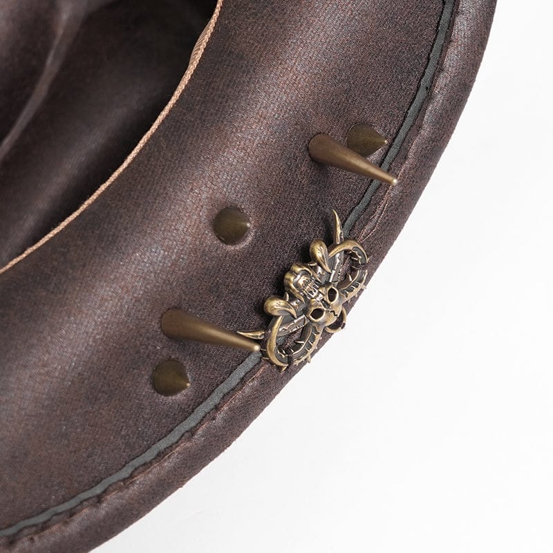 DEVIL FASHION Men's Punk Eyelet Bullet Rivet Hat