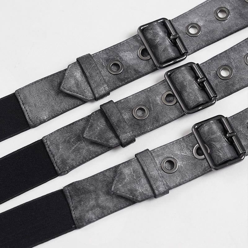 DEVIL FASHION Men's Punk Layered Rivets Zip Girdle