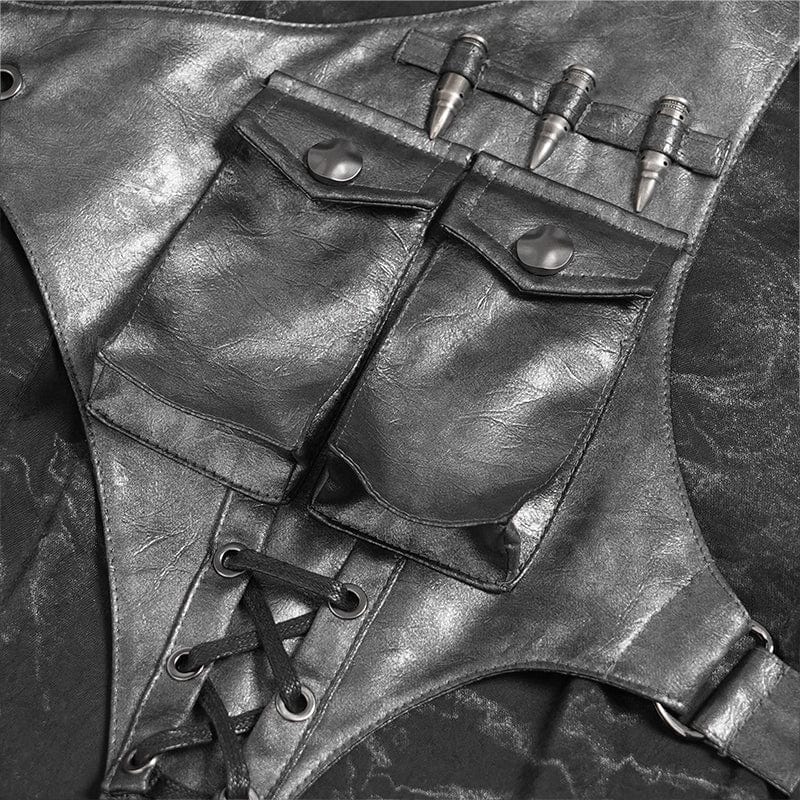 DEVIL FASHION Men's Punk Printed Bullet Shirt