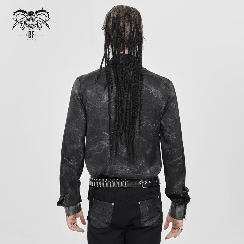 DEVIL FASHION Men's Punk Printed Bullet Shirt