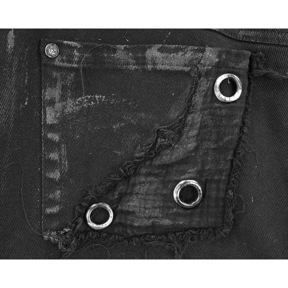 DEVIL FASHION Men's Punk Rivets Straight-leg Pants