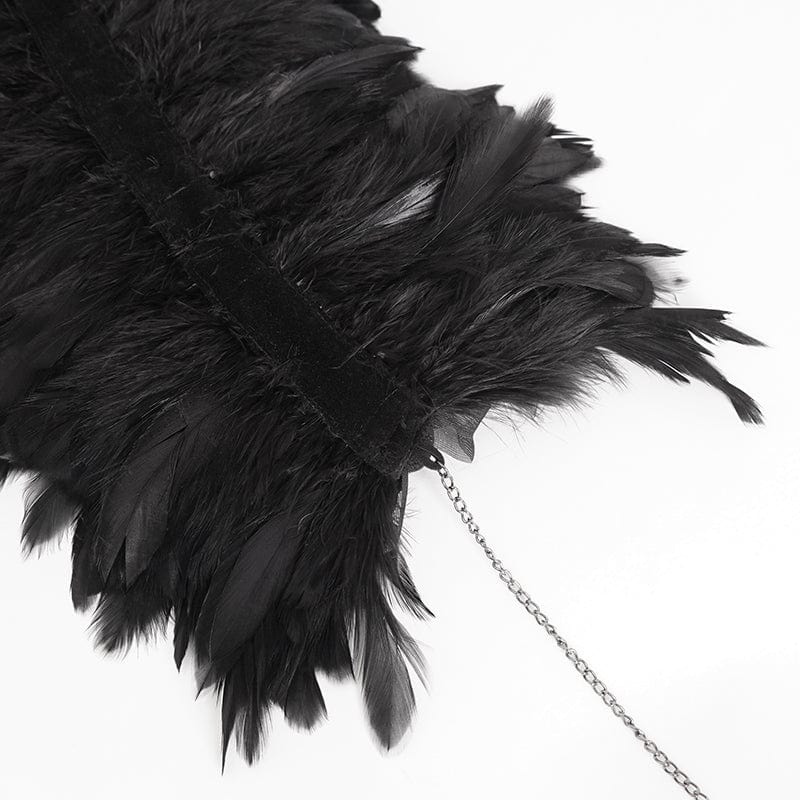 DEVIL FASHION Unisex Gothic Feather Collar