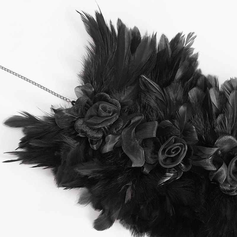 DEVIL FASHION Unisex Gothic Feather Collar