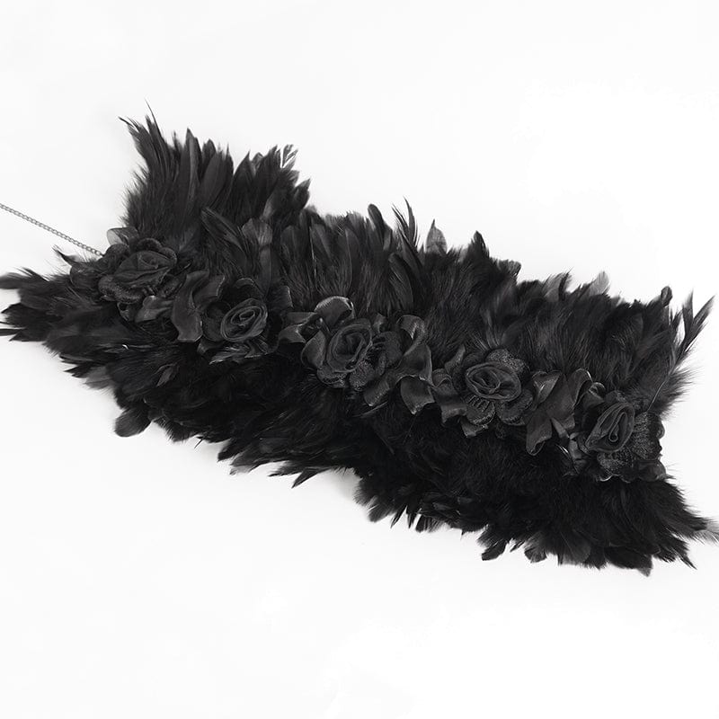 DEVIL FASHION Unisex Gothic Feather Collar