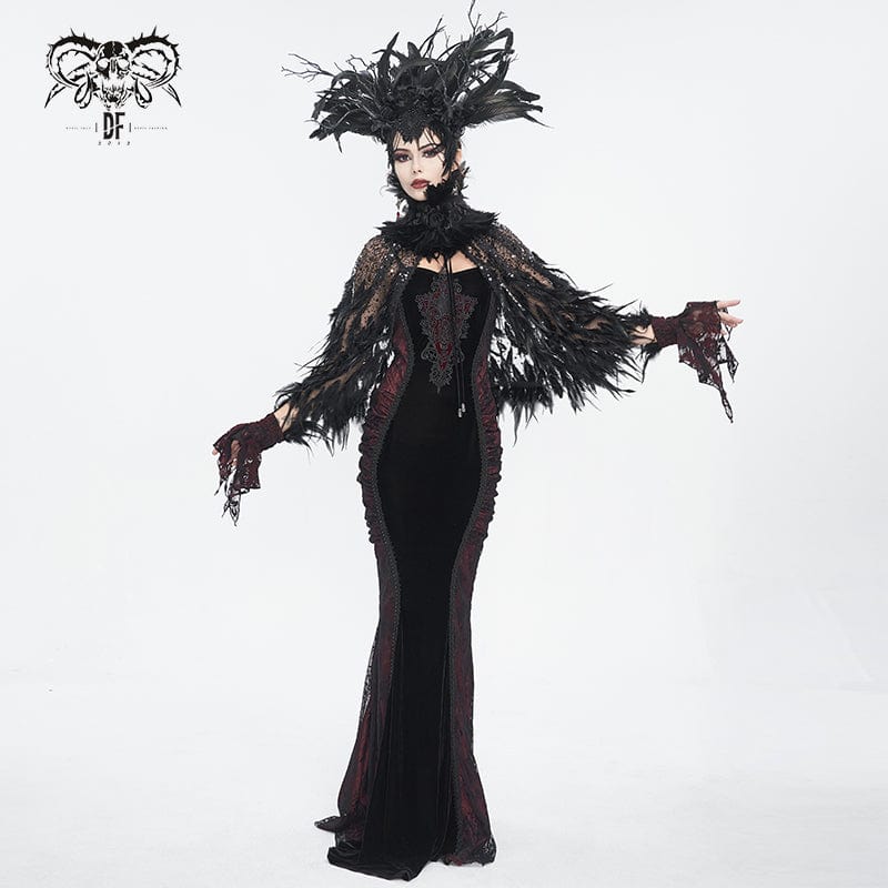 DEVIL FASHION Unisex Gothic Feather Collar