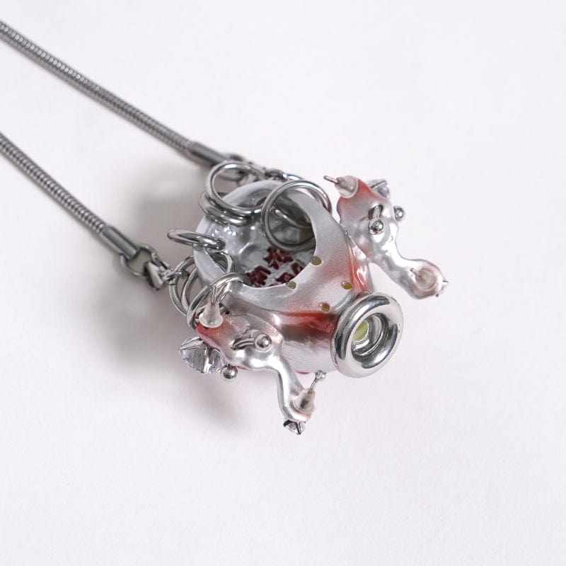 DEVIL FASHION Women's Cyberpunk Alien-Core Crying Robot Necklace