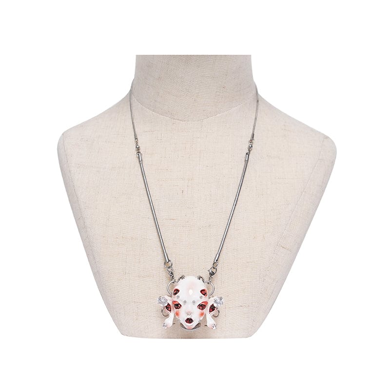 DEVIL FASHION Women's Cyberpunk Weird Alien-Core Crying Robot Necklace