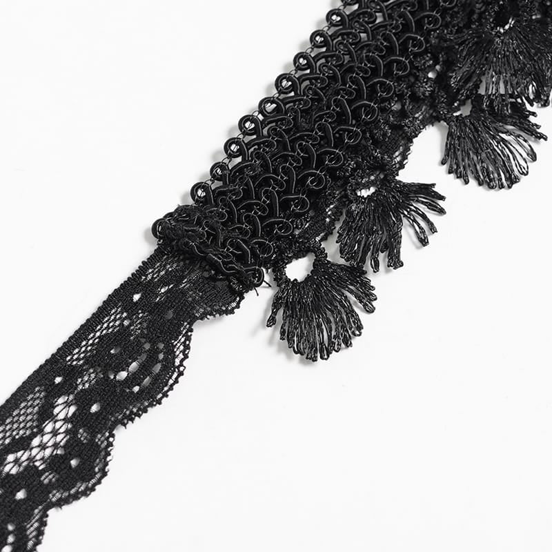 DEVIL FASHION Women's Gothic Beaded Rivets Layered Choker