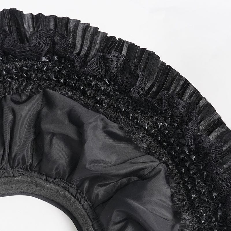 DEVIL FASHION Women's Gothic Decal Feather Hat