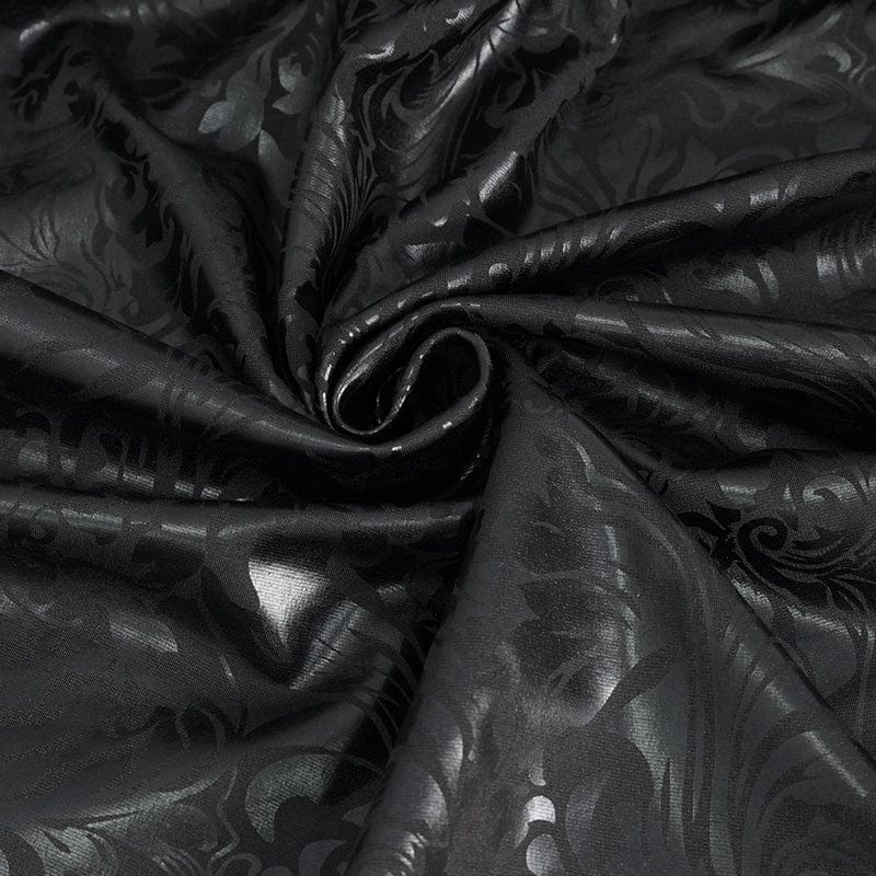 DEVIL FASHION Women's Gothic Floral Embroidered Mesh Splice Leggings