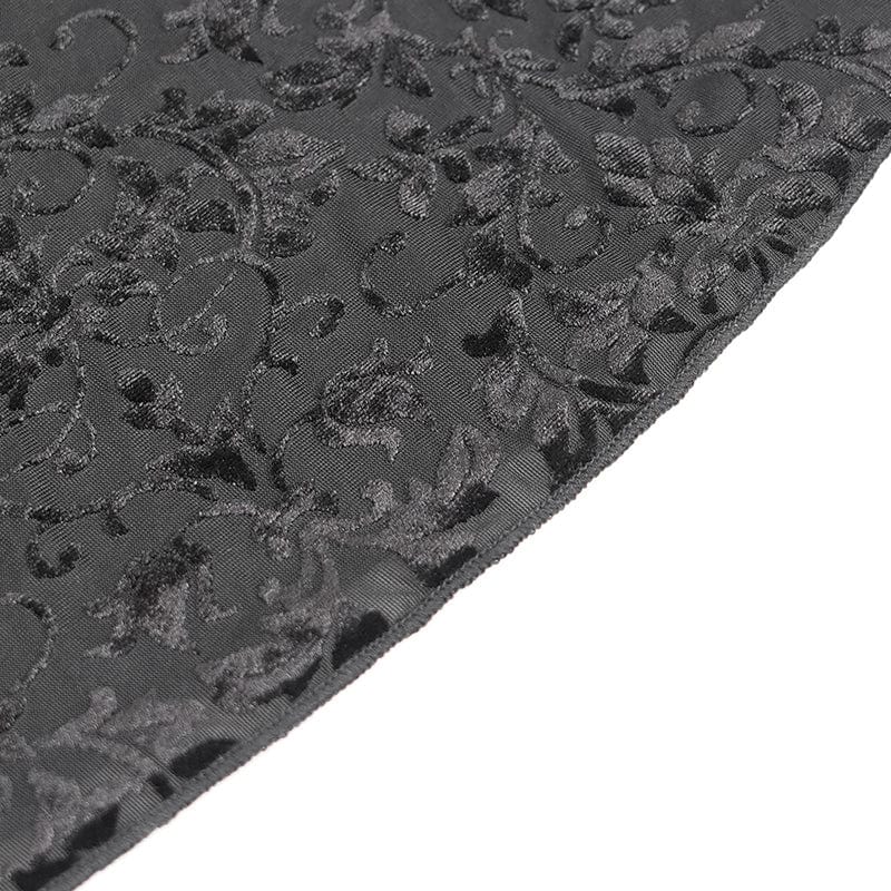 DEVIL FASHION Women's Gothic Floral Embroidered Velvet Flared Pants