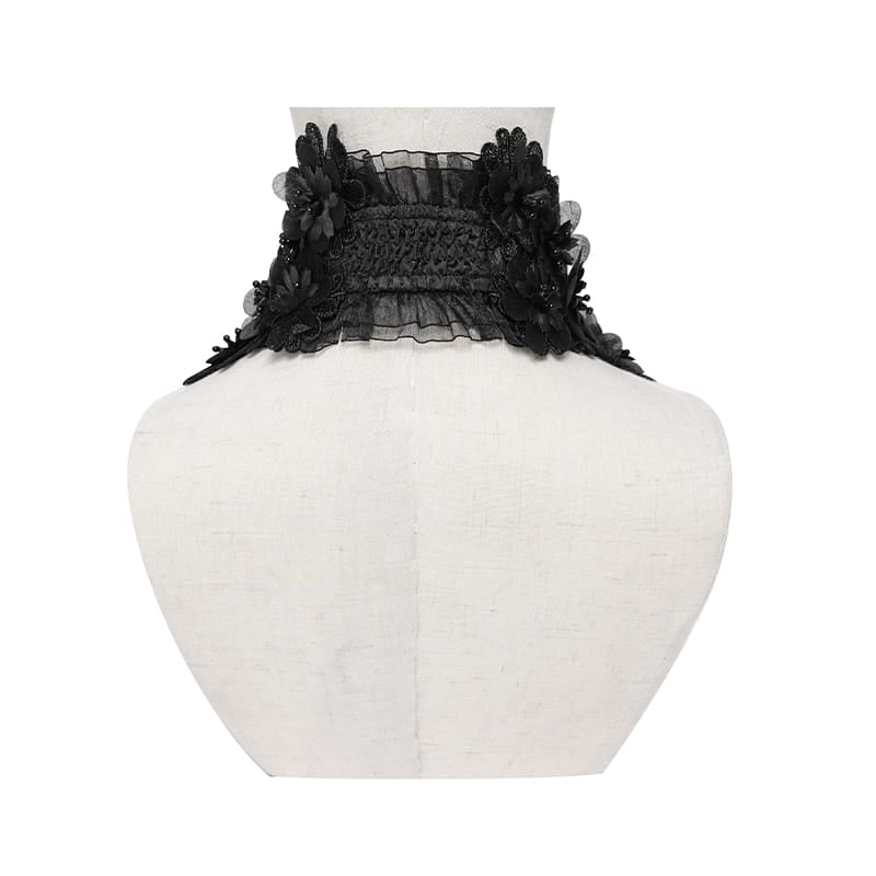 DEVIL FASHION Women's Gothic Floral Tassels Neckwear