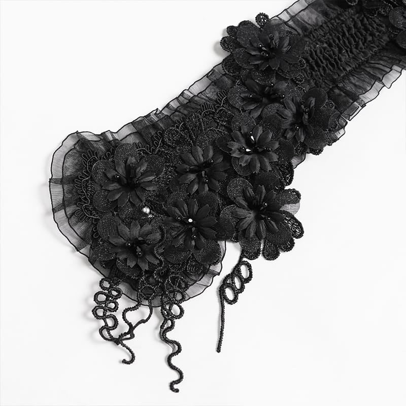 DEVIL FASHION Women's Gothic Floral Tassels Neckwear