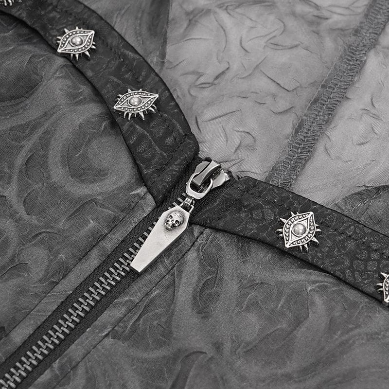 DEVIL FASHION Women's Gothic Irregular Lace-up Shirt